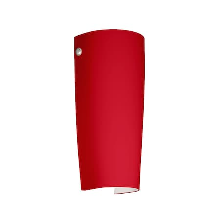 Besa Lighting Tomas Wall Sconce, Ruby Matte, Polished Nickel Cap Finish, 1x75W Incandescent 7041RM-PN